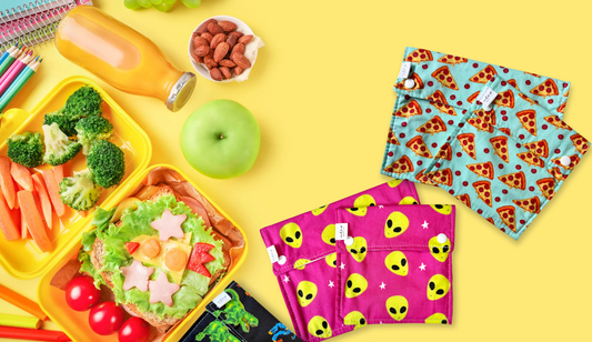 healthy school luch with reusable snack bags