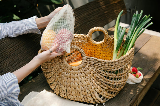 shopping basket with produce