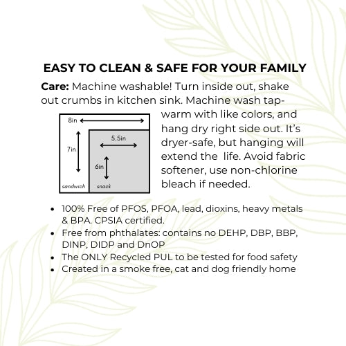 Sandwich Bag Food Safe - Periwinkle Pop