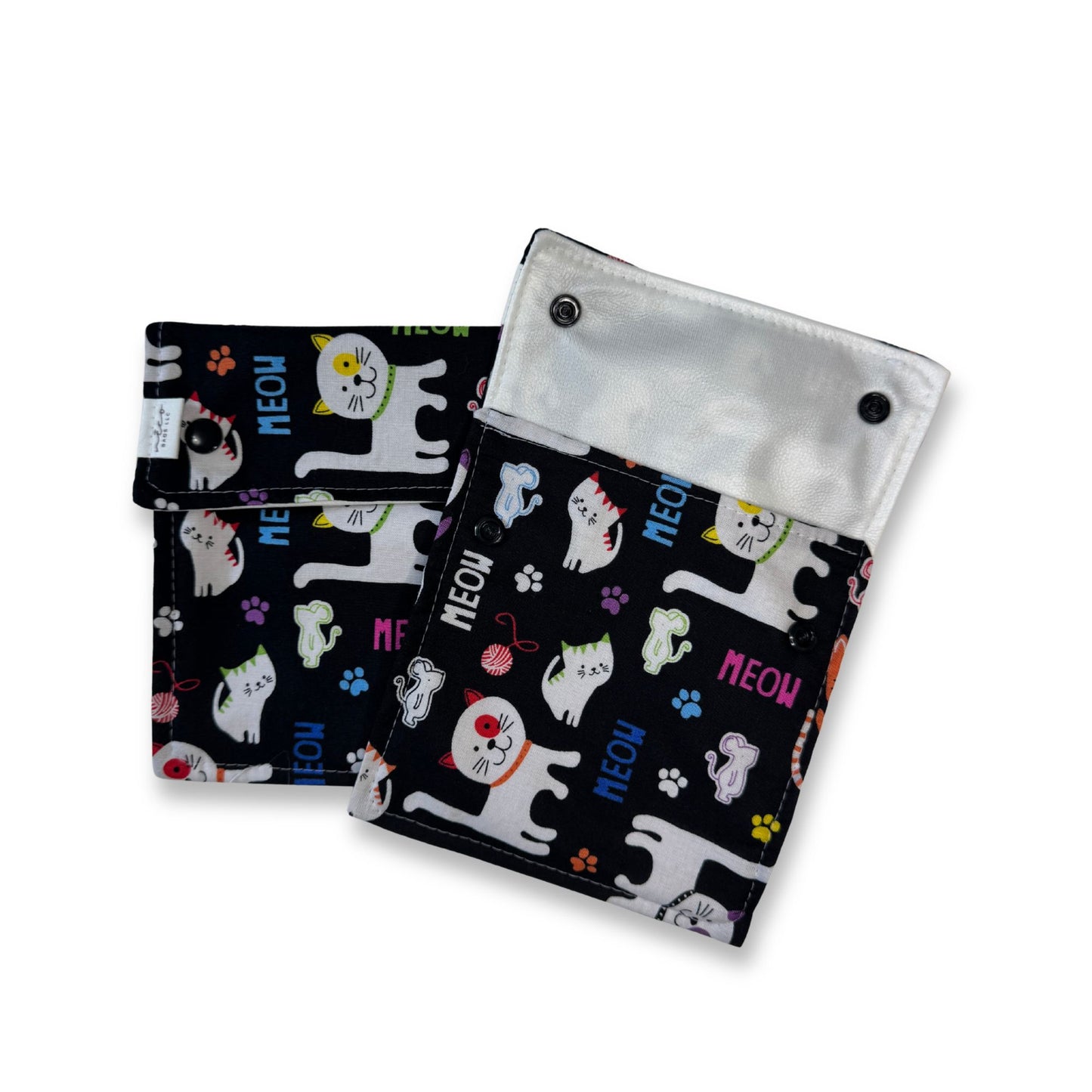 Reusable Washable Food Bag Sets Snack & Sandwich Bags - Colorful Cats