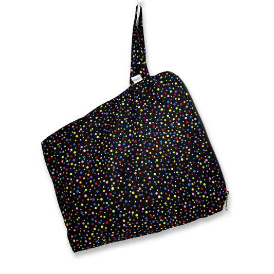 Large Wet Bag — Rainbow Polka Dot