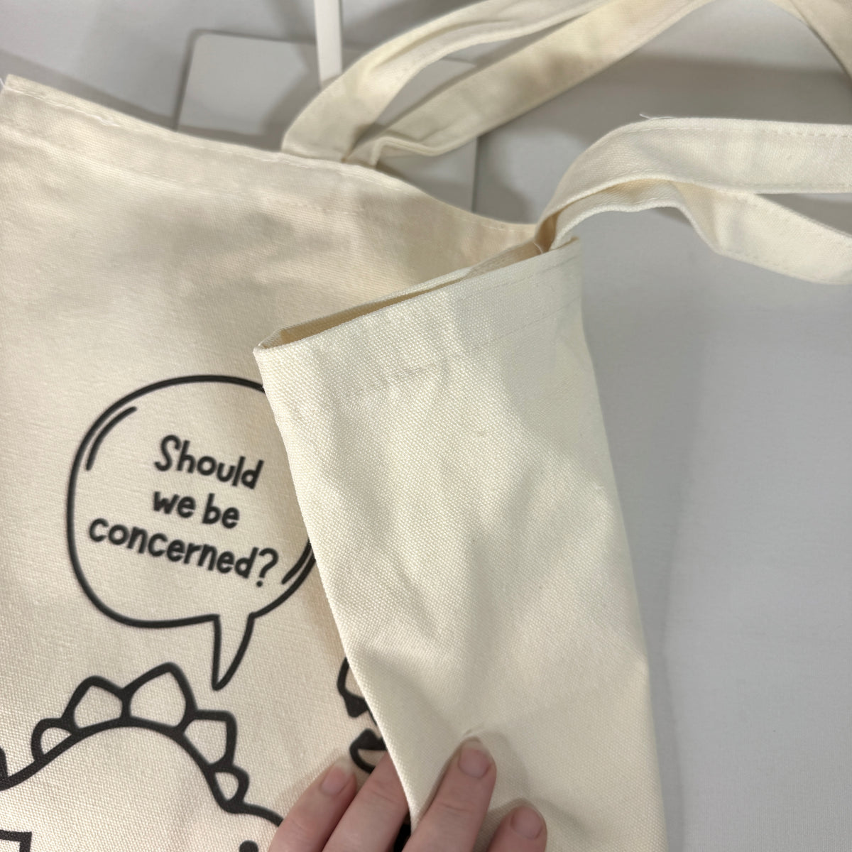 canvas tote showing blank back