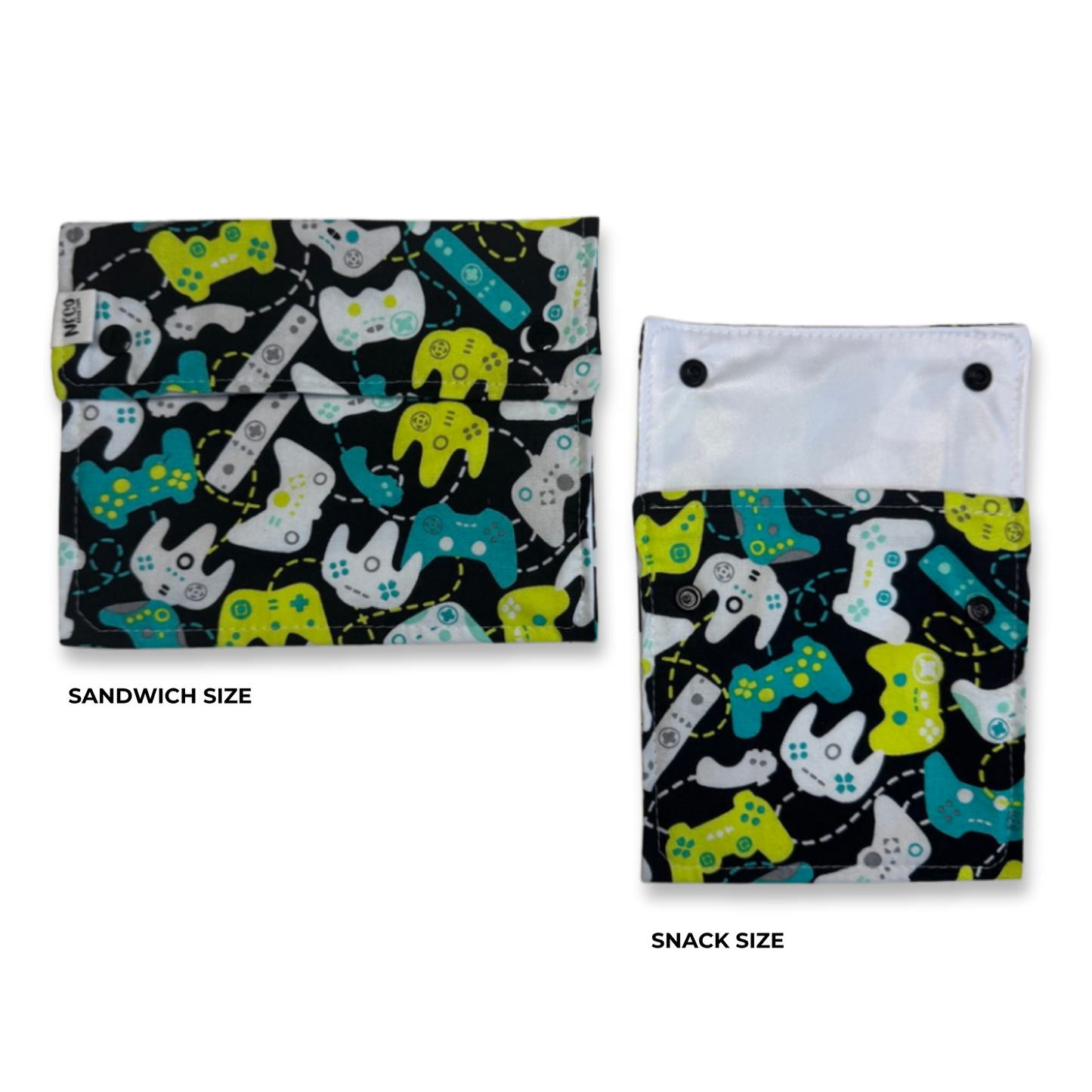 Reusable Washable Food Bag Sets Snack & Sandwich Bags - Game On