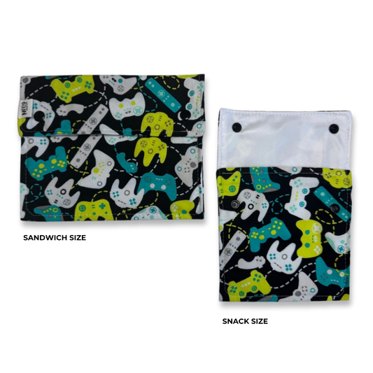 Reusable Washable Food Bag Sets Snack & Sandwich Bags - Game On