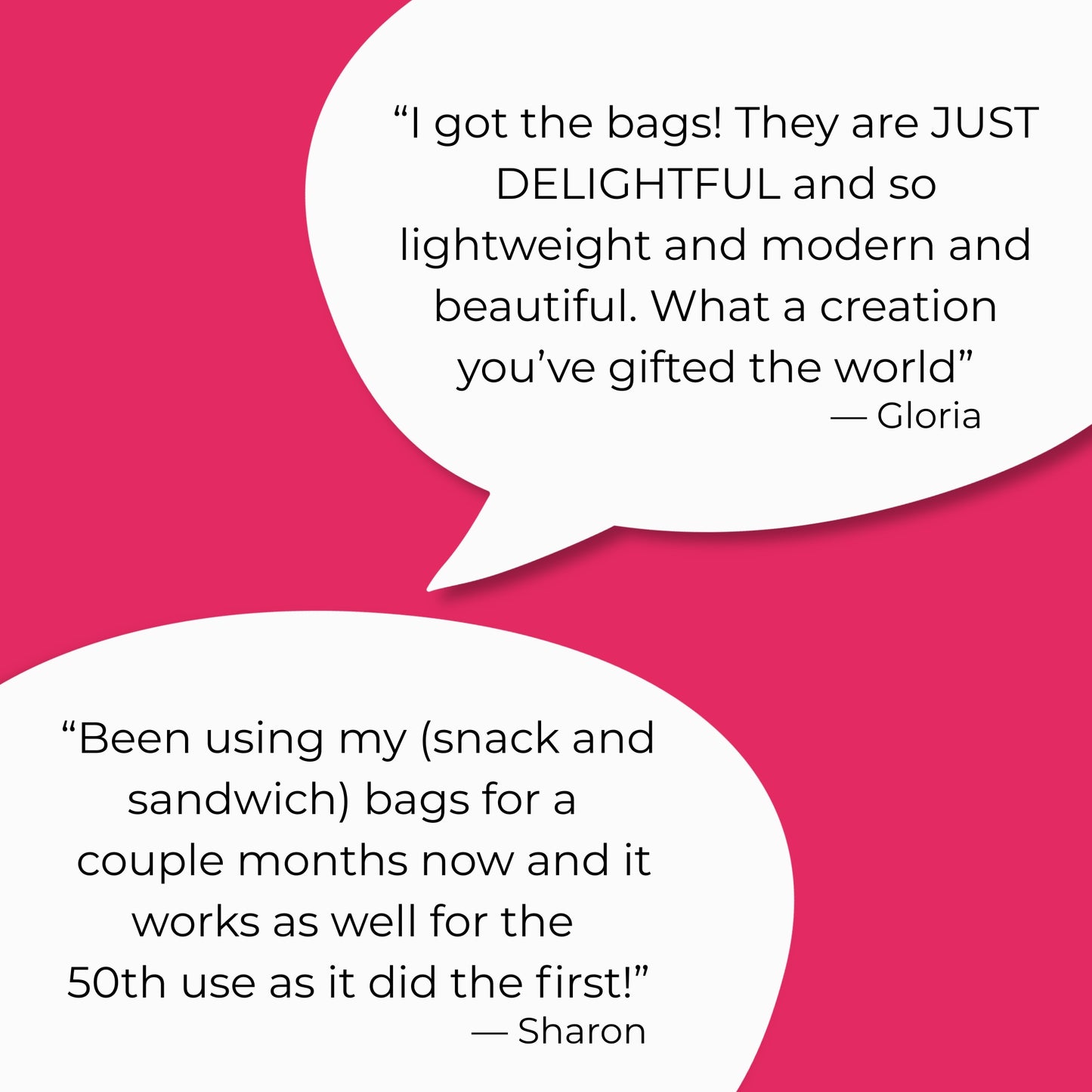Happy customer reviews about food safe machine washable bags snack and sandwich bags
