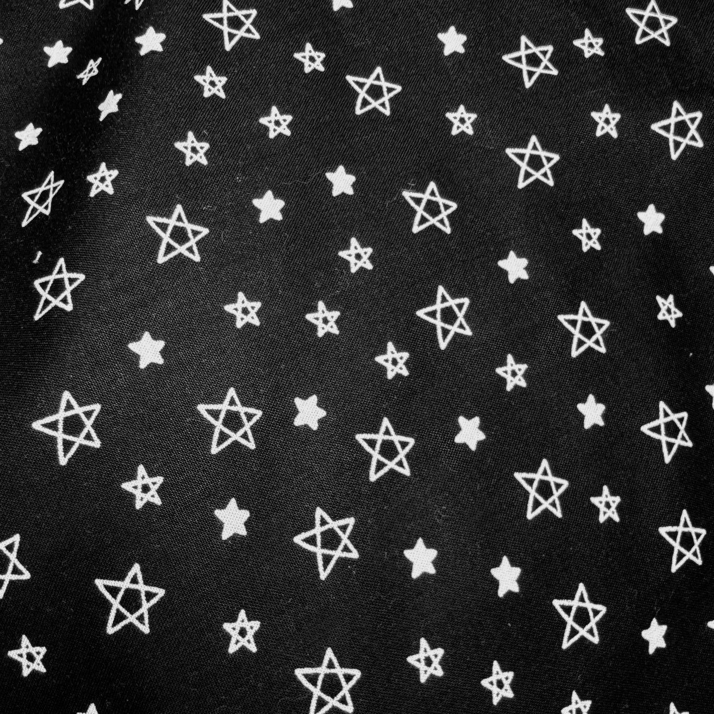 Black fabric with white star pattern