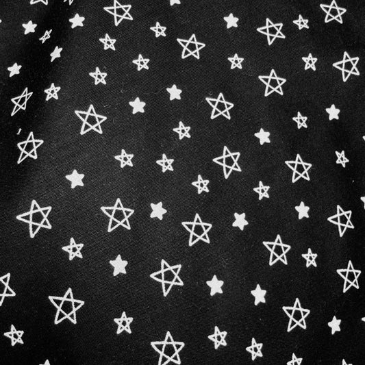 Black fabric with white star pattern