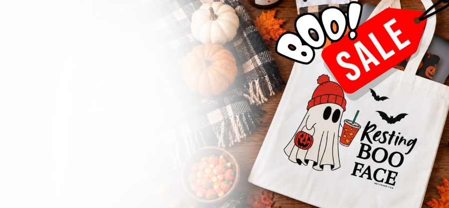 Neco Bags funny ghost halloween canvas tote on sale