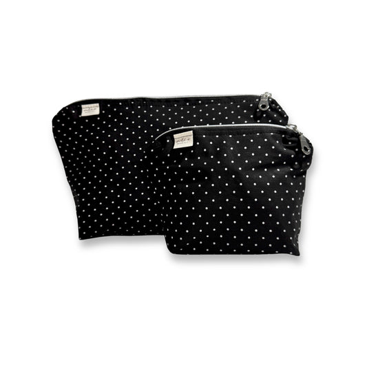 Travel Cosmetic Sustainable Zip 'n Go Bags — Midnight Dot